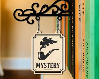 Custom Mystery Book Tavern Sign, Gothic Book Decor, Spooky Library Tag, Fantasy Horror Bookshelf Art, Reading Nook Gift, Bookish Gifts