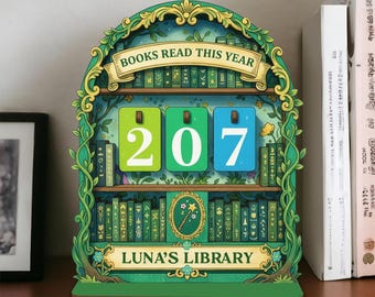 Vintage Book Read Tracker, Personalized Book Lover Gift, Reading Tracker, Books Read This Year Counter, Reading Lover Gift, Library Decor