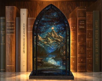 Night Court Fantasy Book Nook Suncatcher Kaarshouder, Fantasy Book Lover Gift, Fantasy Bookshelf Insert Cadeau voor lezers en boekenliefhebbers