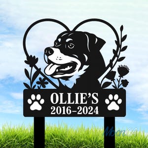 Custom Rottweilers Dog Metal Sign With Stake, Custom Pet Memorial Gift, Custom Dog Memorial Stake, Pet Grave Marker, Remembrance Stake