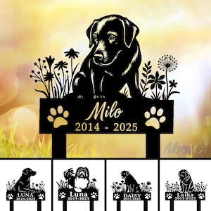 Personalized Dog Memorial Sign With Stake, Custom Dog Grave Marker, Every Dog Breed Metal Stake, Personalized Dog Garden Sign, Pet Loss Gift