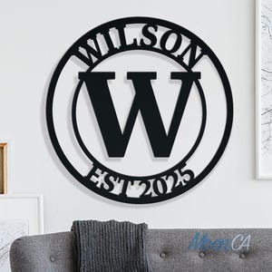 Personalisierte Familien Name Metall Monogramm Zeichen, Nachname Zeichen, Metall Initial Cabin Zeichen, Hochzeitsmonogramm, Benutzerdefinierte Jubiläumsgeschenk