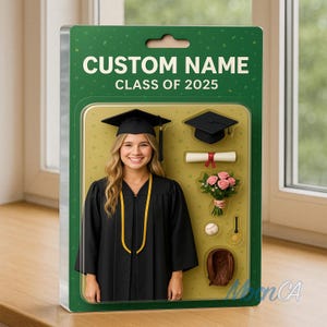 Personalized 3d Graduation Action Figure Plaque, Custom Acrylic Block Keepsake Gift, Graduation Day Gift, Custom Graduation Block Plaque