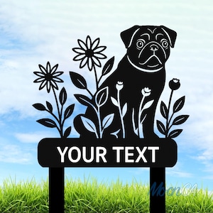 Personalized Dog Garden Sign, Metal Yard Decor, Outdoor Dog Plaque, Dog Name Metal Sign With Stake, Personalized Garden Decor For Dog Lovers
