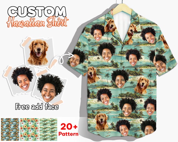 Camisa hawaiana de cara personalizada camisas hawaianas personalizadas personalizar camisas de manga corta camisa de despedida de soltero regalo familiar del dia del padre Etsy Espana
