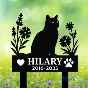 Custom Cat Memorial Stake, Personalized Name Date Cat Garden Stake Sign, Pet Loss Gift, Metal Sign With Stake, Catgrave Marker, Cat Lover
