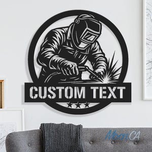 Custom Construction Welder Metal Sign, Gift For Welder, Welder Sign, Personalize Welder Sign, Custom Welder Metal Wall Art, Gift For Dad