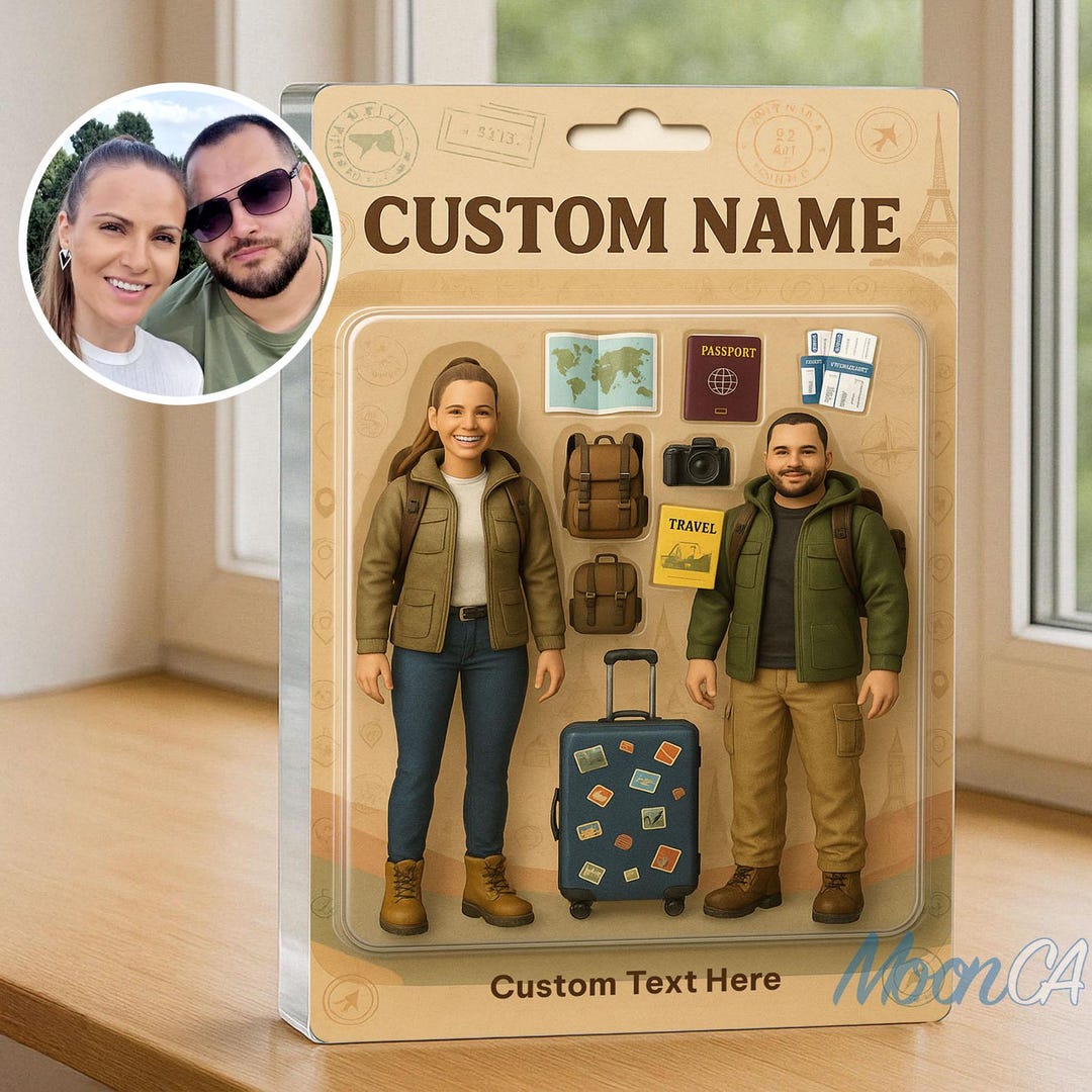 Custom Couple Travel 3D Figurine From Photo |personalized