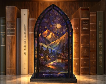 Fantasy The City Of Starlight Book Nook, Magical Mountain Night Bookshelf Insert Fantasy Book Lover & Reader Gift, Library Decor, Bookworm