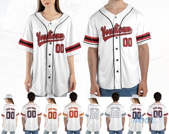 Gepersonaliseerde teamnaam en nummer honkbaltrui, aangepast uniform honkbaltrui, cadeau voor honkbalfans honkballiefhebbers mannen vrouwen jeugd