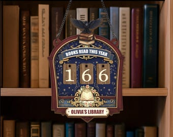 Enseigne personnalisée de suivi de livre en bois, compteur de livres lus cette année, cadeau personnalisé de suivi de lecture de bibliothèque pour les amateurs de lecture, décoration d'étagère