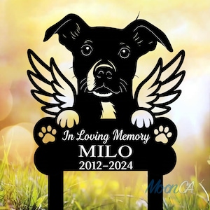 Personalized Dog Memorial Garden Metal Sign With Stake, Custom Name Dog Memorial Gift, Pet Grave Marker, Sympathy Gift, Remembrance Stake