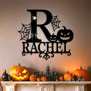 Personalized Halloween Alphabet Letter Metal Wall Art, Personalized Halloween Name Sign, Spooky Decor, Halloween Gift, Halloween Home Décor