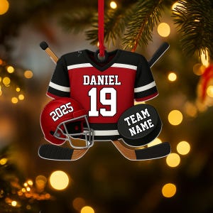 Custom Hockey Outfit Christmas Ornament 2025, Hockey Players Keepsake, Hockey Lovers Ornament, Gift For Hockey Player, Hockey Ornament