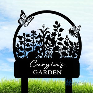 Personalized Metal Garden Sign, Custom Garden Name Stakes, Personalize Flower Sign With Stakes, Yard Sign, Garden Decor, Mother&#39;s Day Gifts
