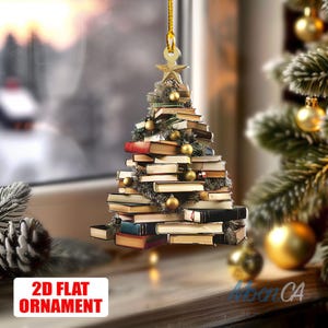Christmas Book Stack Ornament, Stack of Books Ornament, Custom Books Ornament, Christmas Decoration 2025, Book Lovers Gifts, Bookworm Gift