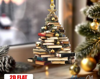 Christmas Book Stack Ornament, Stack of Books Ornament, Custom Books Ornament, Christmas Decoration 2025, Book Lovers Gifts, Bookworm Gift