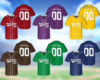 Custom Name Baseball Jersey, Personalized Team Name & Number Baseball Jersey, Baseball Jersey Uniform For Baseball Fans Baseball Lovers Gift