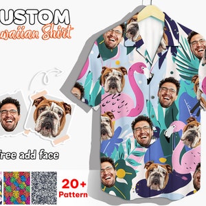 Personalized Hawaiian Shirt with Face, Custom Hawaiian Shirt for Women Men, Aloha Hawaiian Shirt, Bachelor Party Shirt, Father&#39;s Day Gift