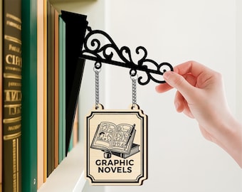 Historical Fiction Book Tavern Sign, Vintage Library Decor, Gift For Readers, Book Lovers Gifts, Book Genre Organiser, Library Divider