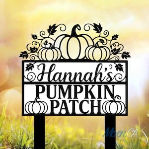Custom Pumpkin Patch Metal Sign, Pumpkin Garden Sign, Gardener Gift, Pumpkin Patch Farm Sign, Thanksgiving Gift, Fall Garden Decor For Farm
