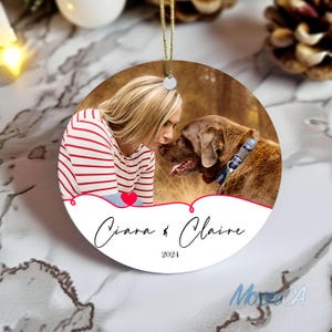 Personalized Pet Ornament, Custom Dog Christmas Ornament, Pet Ornament Using Photo Name, Cat Christmas Photo Ornament, Dog Lover Gift