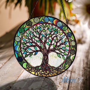 Tree Of Life Stained Glass Suncatcher, Tree Of Life Light Hanging Ornament Window, World Tree Hanging Charm Home Decoration, New Home Gifts