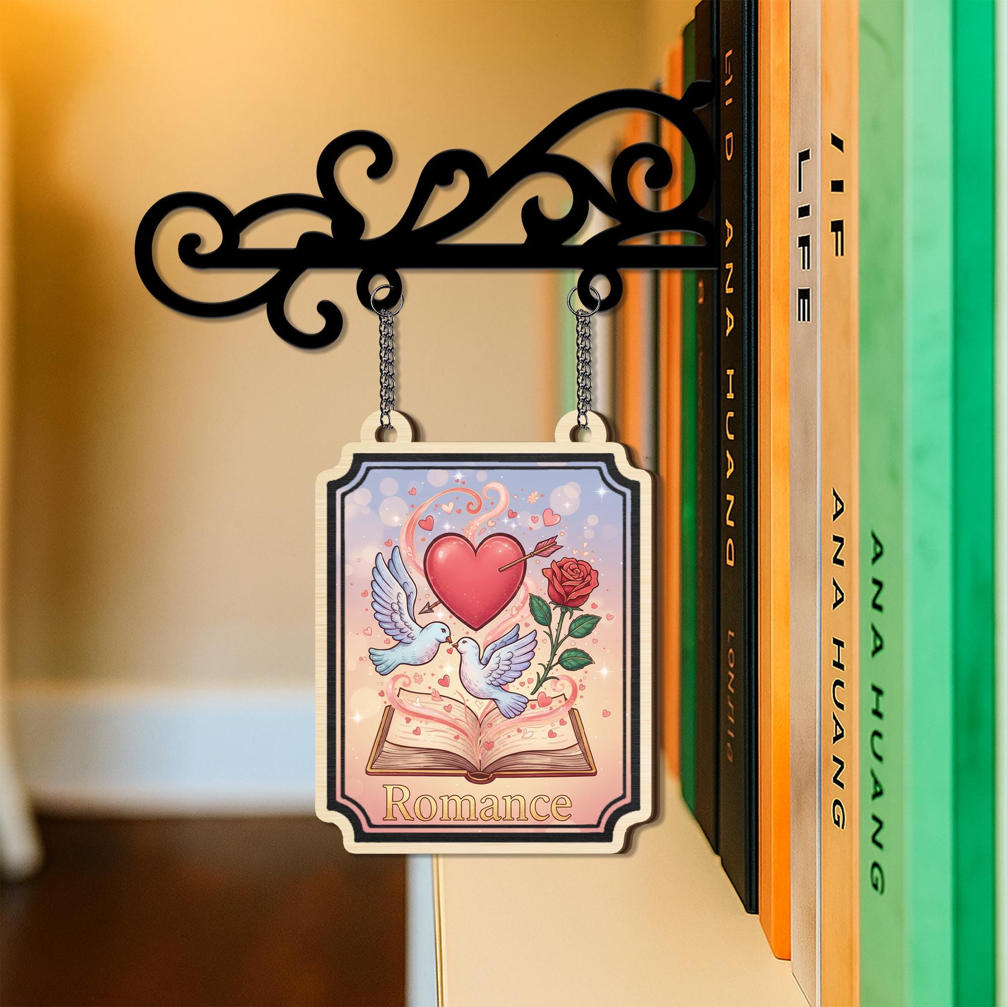 Romance Library Sign Custom Romance Book Tavern Sign, Custom Library Divider, Book Genre ...