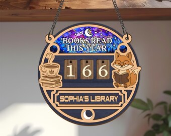 Custom Books Read This Year Counter, Personalized Books Read Tracker, Custom Bookshelf Decor, Book Lover Gift, Reading Journal, Bookish Gift
