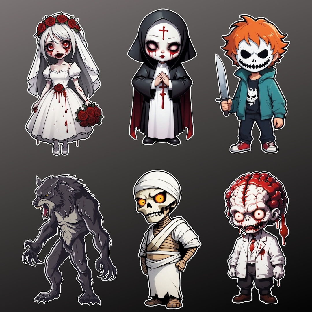 Digital Horror Sticker Pack - PNG - Etsy