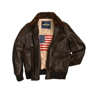 Mens Handmade Aviator Flight Bomber G1 US Navy Biker Flight Bomber Jacket, Mens Leather Jacket