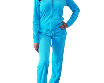 Velour Bedazzled Tracksuit Set