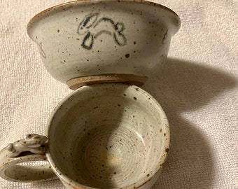 Brophy Childs Cup and Bowl Artist Signed. Unique Set