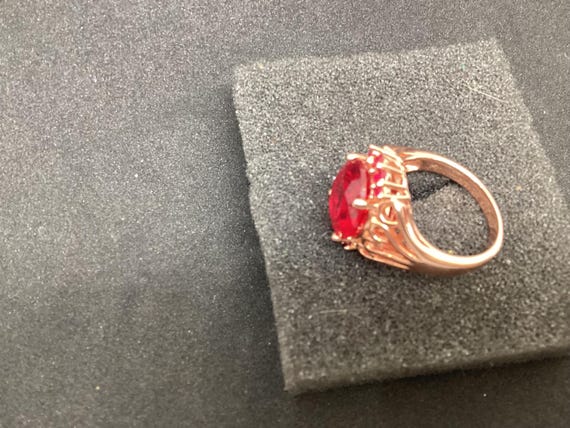 Almandine / Garnet 5 carat Round Cut Rose Gold ov… - image 6