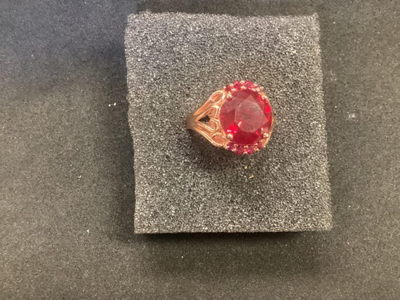 Almandine / Garnet 5 carat Round Cut Rose Gold ov… - image 4