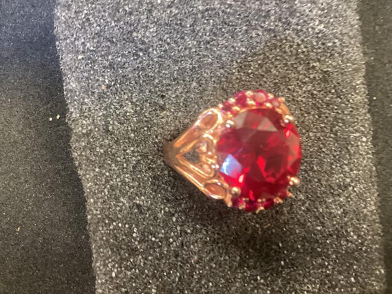 Almandine / Garnet 5 carat Round Cut Rose Gold ov… - image 3