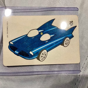 1977 Russells Vintage DC Comics Trading Card Game  # 10 Bat Mobile