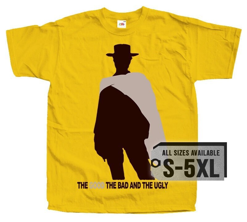 T-Shirt Uomo Il Buono Il Brutto Il Cattivo | Film Western, Nera, Cotone, Taglie S-5XL - Foto 4