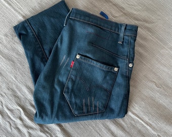 Y2K Levis Engineered Jeans 36x34 Twisted Seam Barrel Leg, Buckle