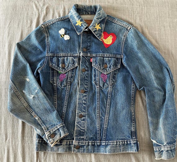 Levis Small E 70's Hippie 70505 Trucker Denim Jacket With