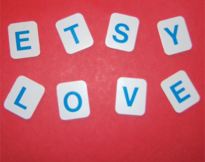 60 X Plastic Letter Tiles blue Etsy