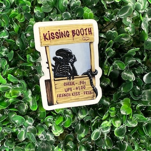Xenomorfo / Cabina de besos / Extraterrestres / Pegatina / Impermeable / Resistente a los rayos UV / Día de San Valentín / Regalo / Apto para lavavajillas / Laminado