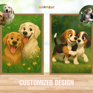 Custom LED Cartoon Pet Portrait | Personalized Light-Up Painting | Dog Cat Light Frame | Pet Gift for Pet Lovers | Father's Day Gift