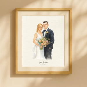 Custom Hand-Drawn Watercolor Portrait, Couple Proposal Drawing, Gift for Girlfriend/Boyfriend, Wedding/Engagement gift, Anniversary Gift
