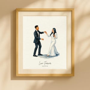 Custom Hand-Drawn Watercolor Portrait, Couple Proposal Drawing, Gift for Girlfriend/Boyfriend, Wedding/Engagement gift, Anniversary Gift