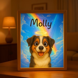 Custom LED Pet Portrait | Personalized Pet Painting | Pet Memorial Gift | Dog Cat Light Frame | Pet Gift for Pet Lovers | Pet Remembrance