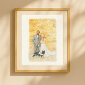 Custom Hand-Drawn Watercolor Portrait, Couple Proposal Drawing, Anniversary Gift for Her, Wedding/Engagement gift, Watercolor Painting