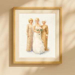 Custom Bride and Mother Portrait, Mother of Bride wedding gift, Mother and Daughter Watercolor Painting, Custom Painting Art Mother of Bride