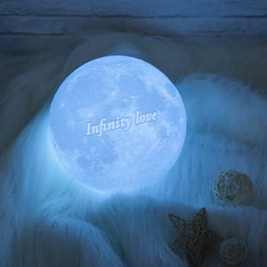 Personalized 3D Printing Moon Lamp, Custom Moon Lamp, Customized Photo Text, Night Light Rechargeable, Birthday, Mother Day, Christmas Gift