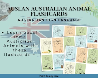 AUSLAN Australian Animal Flashcards for Beginners